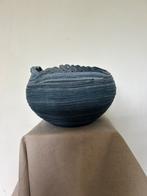Unieke brocante schaal, denim, spijkerstof, Ophalen of Verzenden, Nieuw, Rond