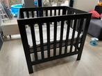 Zwarte box incl. mobiel, matrasje, hoes en boxkleed Jollein, Kinderen en Baby's, Boxen, Ophalen, Zo goed als nieuw, Rechthoekig