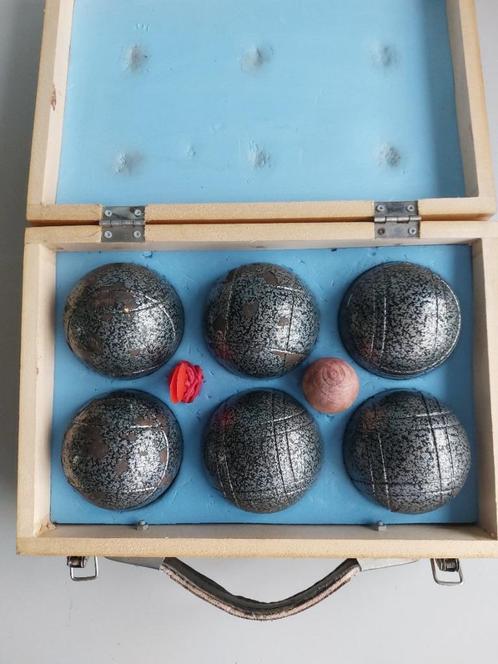 Jeu de Boules set 6 ballen in een kist., Sport en Fitness, Overige Sport en Fitness, Gebruikt, Ophalen of Verzenden