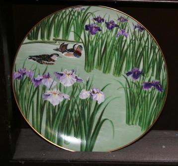 Mandarin duck and Iris by Franklin Mint