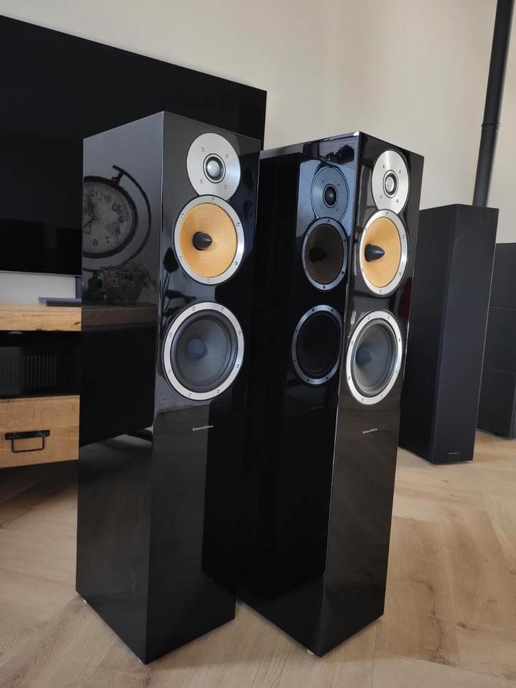 B&W Bowers & Wilkins CM7 Gloss Black Luidsprekers, Audio, Tv en Foto, Luidsprekers, Gebruikt, Front, Rear of Stereo speakers, 120 watt of meer