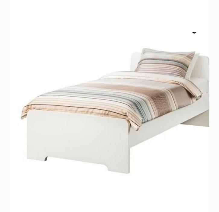 IKEA ASKVOLL bed – Wit, Huis en Inrichting, Slaapkamer | Bedden, Zo goed als nieuw, Tweepersoons, 140 cm, Hout, Wit, Ophalen of Verzenden