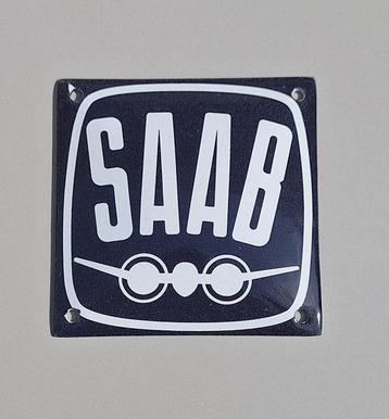 Nieuw Saab emaille bord, bordje beschikbaar voor biedingen
