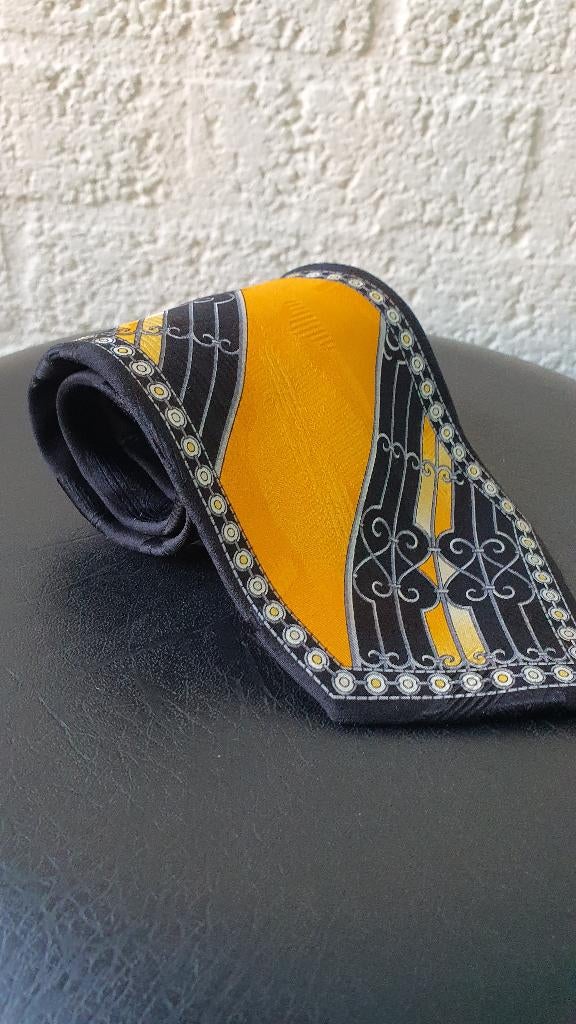 Angelo Litrico barok stropdas geel/zwart, Kleding | Heren, Ophalen of Verzenden, Zo goed als nieuw, Zwart
