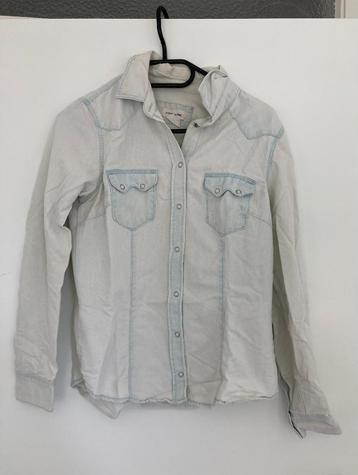 Spijkerblouse M 38 40 denim blouse overhemd spijker damestop beschikbaar voor biedingen