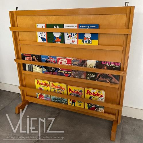 Vintage, retro, midcentury houten boekenrek, school, Huis en Inrichting, Kasten | Boekenkasten, Gebruikt, 100 tot 150 cm, Minder dan 100 cm