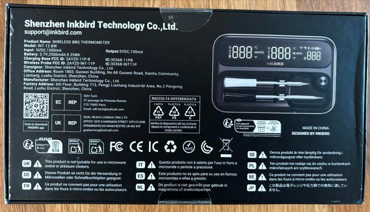 Nieuwe INKBIRD Draadloze BBQ Thermometer met 2 Probes, Tuin en Terras, Barbecue-accessoires, Nieuw, Verzenden