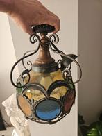 Vintage Hanglamp Glas in Lood Stijl, Antiek en Kunst, Antiek | Lampen, Ophalen of Verzenden
