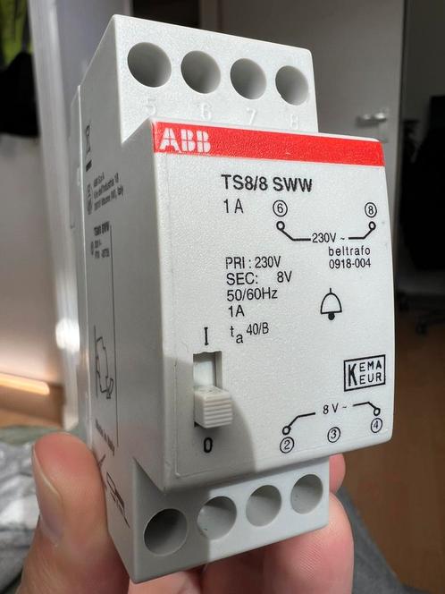 ABB Haf beltransformator beltrafo 1A 8V inbouw, Doe-het-zelf en Verbouw, Elektra en Kabels, Gebruikt, Overige typen, Ophalen of Verzenden