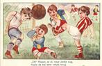 illustrator Jos Ruting - Voetbal -Rijmpje -kinderen-oud-1935, Gelopen, Kinderen, Ophalen of Verzenden, 1920 tot 1940