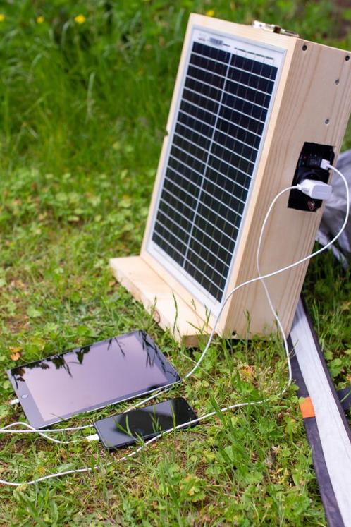 stroom generator op zonne-energie met accu (zonnekist), Caravans en Kamperen, Kampeeraccessoires, Nieuw, Ophalen