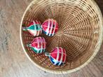 4 gekleurde oude kerstballen, Ophalen of Verzenden, Gebruikt