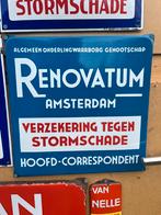 EMAILLEBORD RENOVATUM AMSTERDAM, Verzamelen, Merken en Reclamevoorwerpen, Reclamebord, Ophalen of Verzenden, Zo goed als nieuw