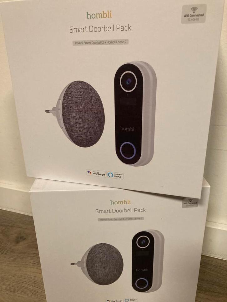 Nieuwe Hombli Slimme Deurbel 2en chime - 1080p wifi accu, Huis en Inrichting, Deurbellen, Nieuw, Draadloos, Ingebouwde camera