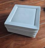 12x Vierkante Diner Borden - Strak Design, Huis en Inrichting, Keuken | Servies, Ophalen, Keramiek, Zo goed als nieuw, Bord(en)