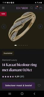 Lucardi 14 karaat met diamant, 18 tot 19, Ophalen of Verzenden, Zo goed als nieuw, Dame