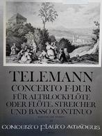 Georg Ph. Telemann Concerto F Dur. Alt, Violen, Cello, Bas., Muziek en Instrumenten, Bladmuziek, Blokfluit, Klassiek, Ophalen of Verzenden