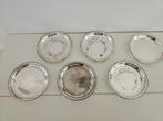 Verzilverde schaaltjes (onderzetters), set 6 stuks, Antiek en Kunst, Antiek | Goud en Zilver, Ophalen of Verzenden, Zilver