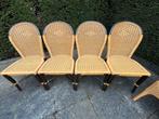 Vintage Riet Stoelen - Set van 4, Ophalen, Gebruikt, Bruin, Riet of Rotan