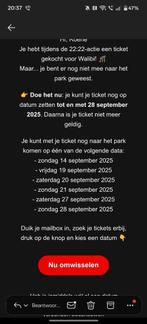 Walibi kaartjes (2x), Tickets en Kaartjes, Kortingen en Cadeaubonnen, Twee personen, Kortingsbon, Pretpark