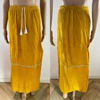 Dames lange maxi rok mosterd geel wit strik maat S M viscose, Geel, Ophalen of Verzenden, Zo goed als nieuw, Maat 36 (S)