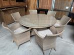 Santa Cruz ronde tuinset voor 6 personen wicker beige