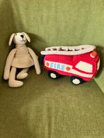 Anne-claire petit brandweerwagen & haasje biologische katoen, Verzamelen, Ophalen of Verzenden, Zo goed als nieuw