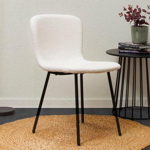 Eetkamerstoel beige Teddy wit, Huis en Inrichting, Stoelen, Nieuw, Eén, Hout, Kunststof, Leer, Metaal, Riet of Rotan, Stof, Overige materialen
