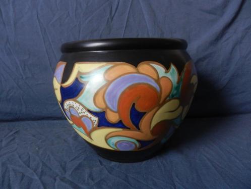 Cachepot Gouds decor ESKAF O.L.A. 1928-1934 model 270 h 22,2, Antiek en Kunst, Antiek | Keramiek en Aardewerk, Ophalen of Verzenden