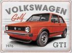VW Golf GTI 1976.  Metalen wandbord in reliëf 30x40 cm., Ophalen of Verzenden, Nieuw