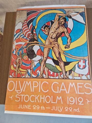 Vintage Poster Olympische Spelen 1912 Stockholm  beschikbaar voor biedingen