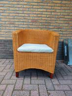 Mooie Rieten stoel!, Huis en Inrichting, Banken | Voetenbanken en Poefen, Ophalen, Gebruikt, Rond, Riet of Rotan
