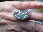 5052/ verzilverde pyriet ringen(meerdere foto's), Nieuw, Ophalen of Verzenden, 17 tot 18, Met edelsteen