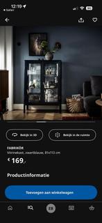 Stijlvolle fabrikör vitrinekast Ikea, Ophalen, 100 tot 150 cm, 50 tot 100 cm, 25 tot 50 cm
