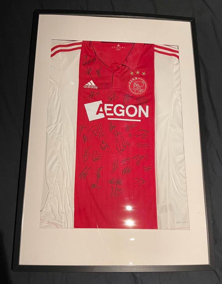 Gesigneerd Ajax Thuisshirt 14/15 Ingelijst, Verzamelen, Sportartikelen en Voetbal, Nieuw, Shirt, Ajax, Ophalen of Verzenden