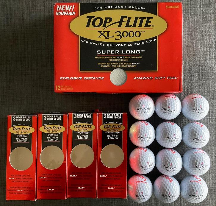Top Flite XL3000 Super Long Golfballen 12 st Nieuw in doos, Sport en Fitness, Golf, Nieuw, Bal(len), Overige merken, Ophalen
