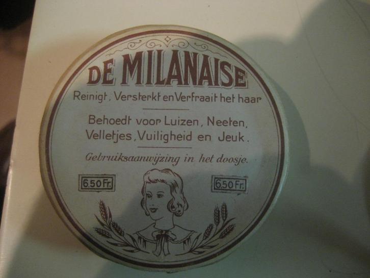 Drie doosjes De Milanaise gevulde doosjes haar middel, Verzamelen, Merken en Reclamevoorwerpen, Zo goed als nieuw, Verpakking