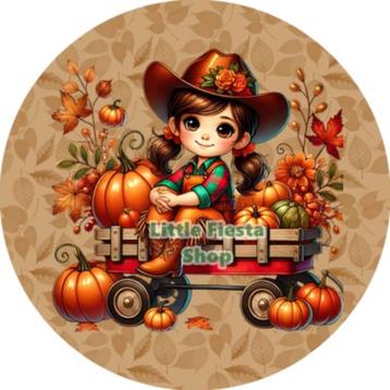LF4647 icing frosting herfst cowboy meisje 20cm eetbaar top beschikbaar voor biedingen