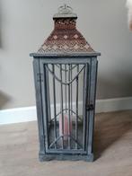 Landelijk groot windlicht, Huis en Inrichting, Woonaccessoires | Kandelaars en Kaarsen, Ophalen, Hout, 50 tot 75 cm