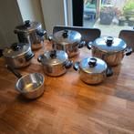 Vintage Lagostina Pannenset, 1969,  met zwart bakeliet, Verzamelen, Ophalen, Huis en Inrichting