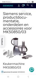 Siemens Keukenmachine MK50850/03 - Zo Goed Als Nieuw!, Witgoed en Apparatuur, Keukenmixers, Ophalen, 3 snelheden of meer, Zo goed als nieuw