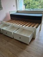 Uitschuifbaar bed met eventueel 2 matrassen, Huis en Inrichting, Slaapkamer | Bedden, Ophalen, Eenpersoons, Wit, Zo goed als nieuw