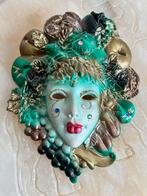 Italiaans Porseleinen masker - Groen & Goud, Ophalen of Verzenden