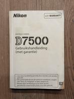 Nikon D7500 Gebruikershandleiding nederlandstalig, Ophalen of Verzenden, Gelezen