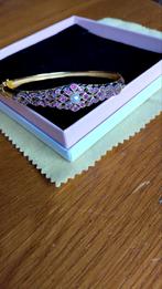 9 Karaat gouden armband met robijntjes parel ziefoto, sl, Ophalen of Verzenden, Zo goed als nieuw, Goud, Goud