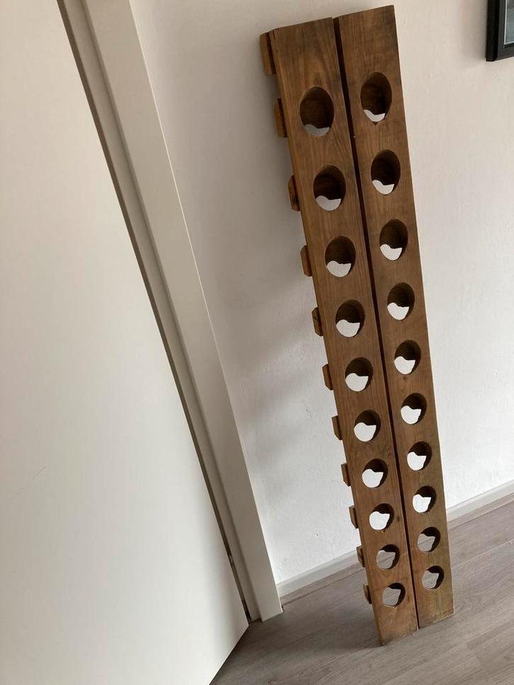 Originele pupitre / wijnrek 20 flessen, Huis en Inrichting, Woonaccessoires | Wijnrekken, Gebruikt, 75 cm of meer, Hout, 15 tot 25 flessen