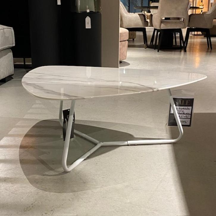 Salontafel Neno 75x85cm Wit, Huis en Inrichting, Tafels | Salontafels, Nieuw, Minder dan 50 cm, 50 tot 100 cm, 50 tot 100 cm, Overige vormen