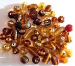 Amber bruine glas kralen mix 6-18 mm meerdere, Verzenden, Nieuw, Kraal