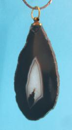 KAH01: AGAAT–Hanger–Bruin - 6½cm. x 2½cm., Verzenden, Overige materialen, Hanger