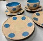 Antiek vintage pottery Uk wheel - kop schotels servies setje, Antiek en Kunst, Ophalen of Verzenden